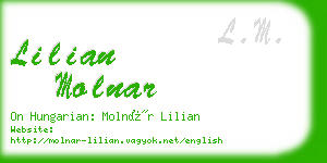 lilian molnar business card